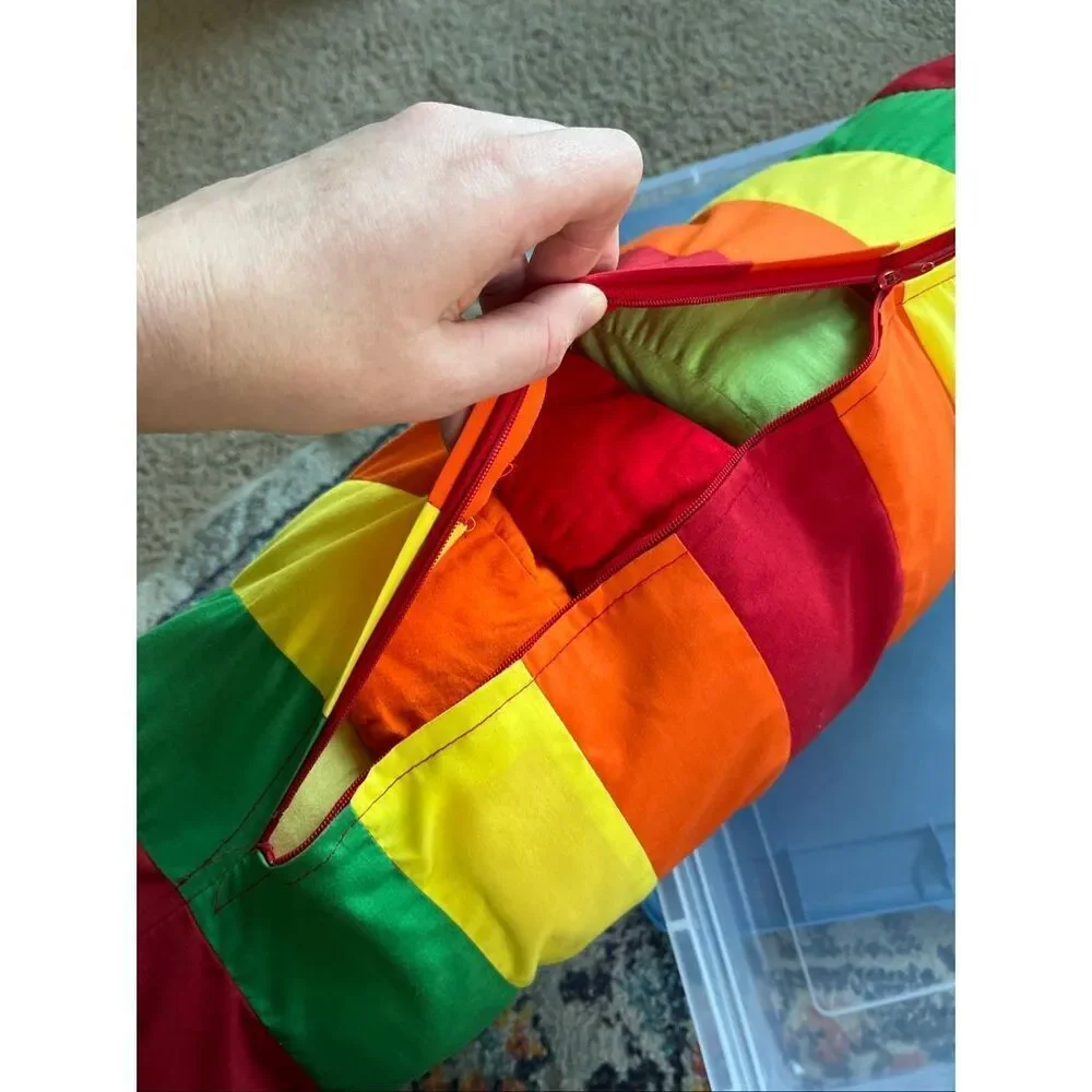 VTG Life Savers Candy Roll Pillow Handmade Quilted Novelty Retro Decor